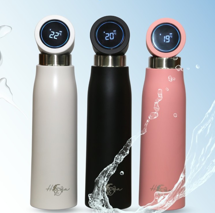 Higea flask in pink, black and white